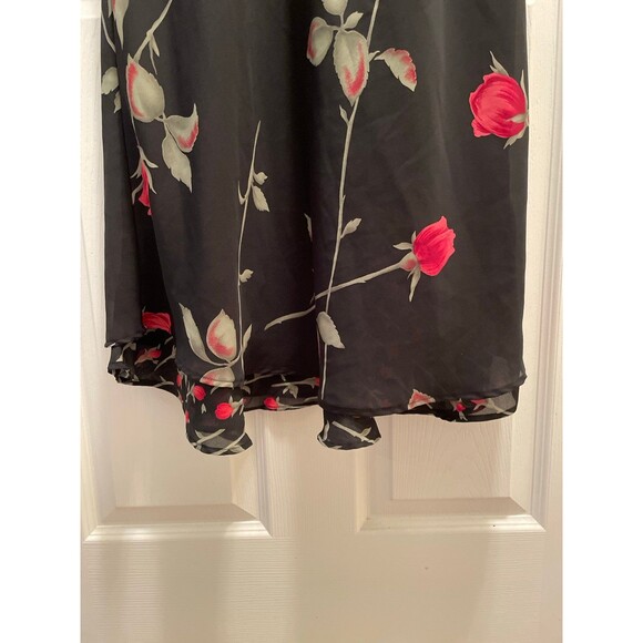 Vintage Jessica Howard Petite‎ Black Dress Long Stem Red Roses Size Small Medium - Picture 6 of 6